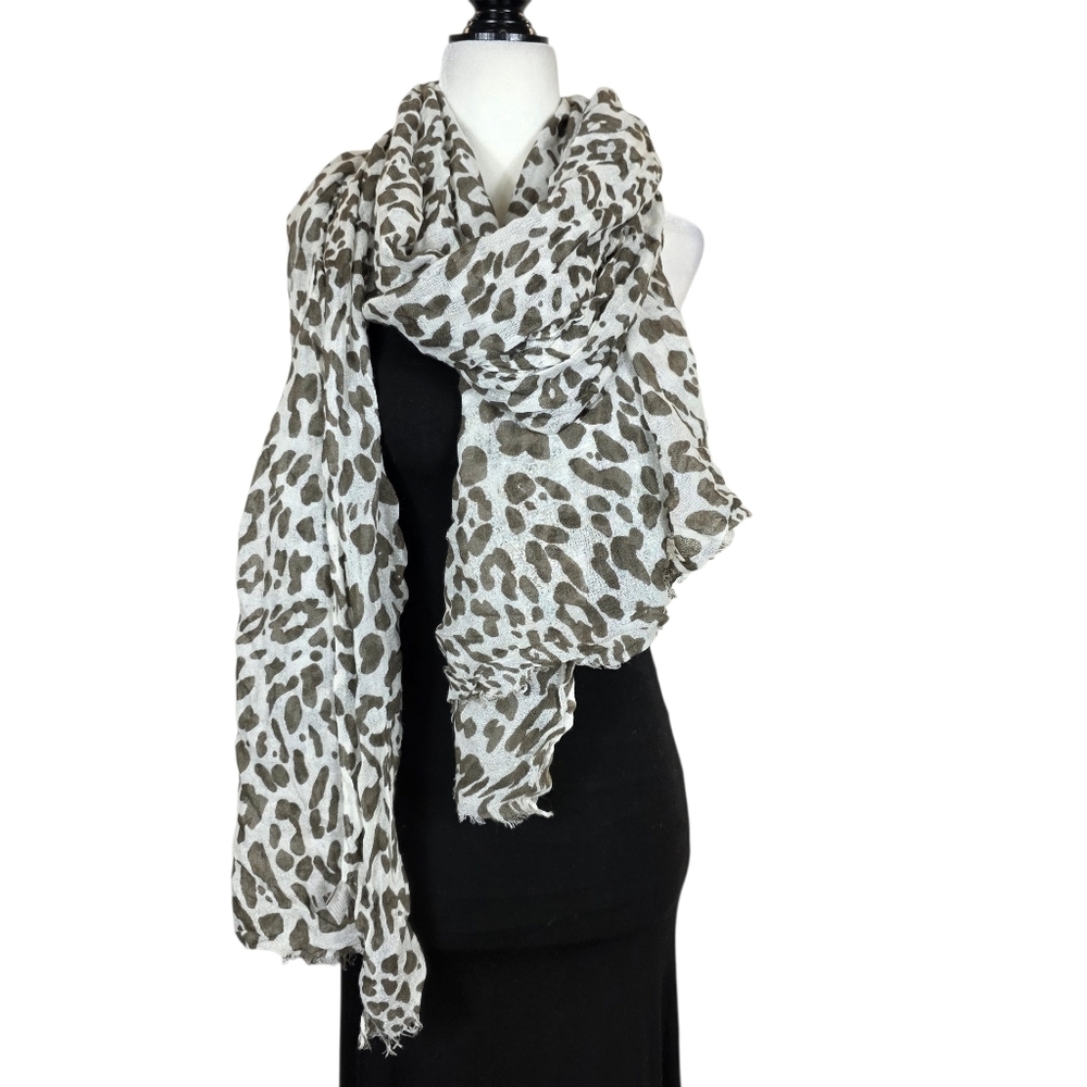 Tilo Hemp raw edge Abstract print scarf
